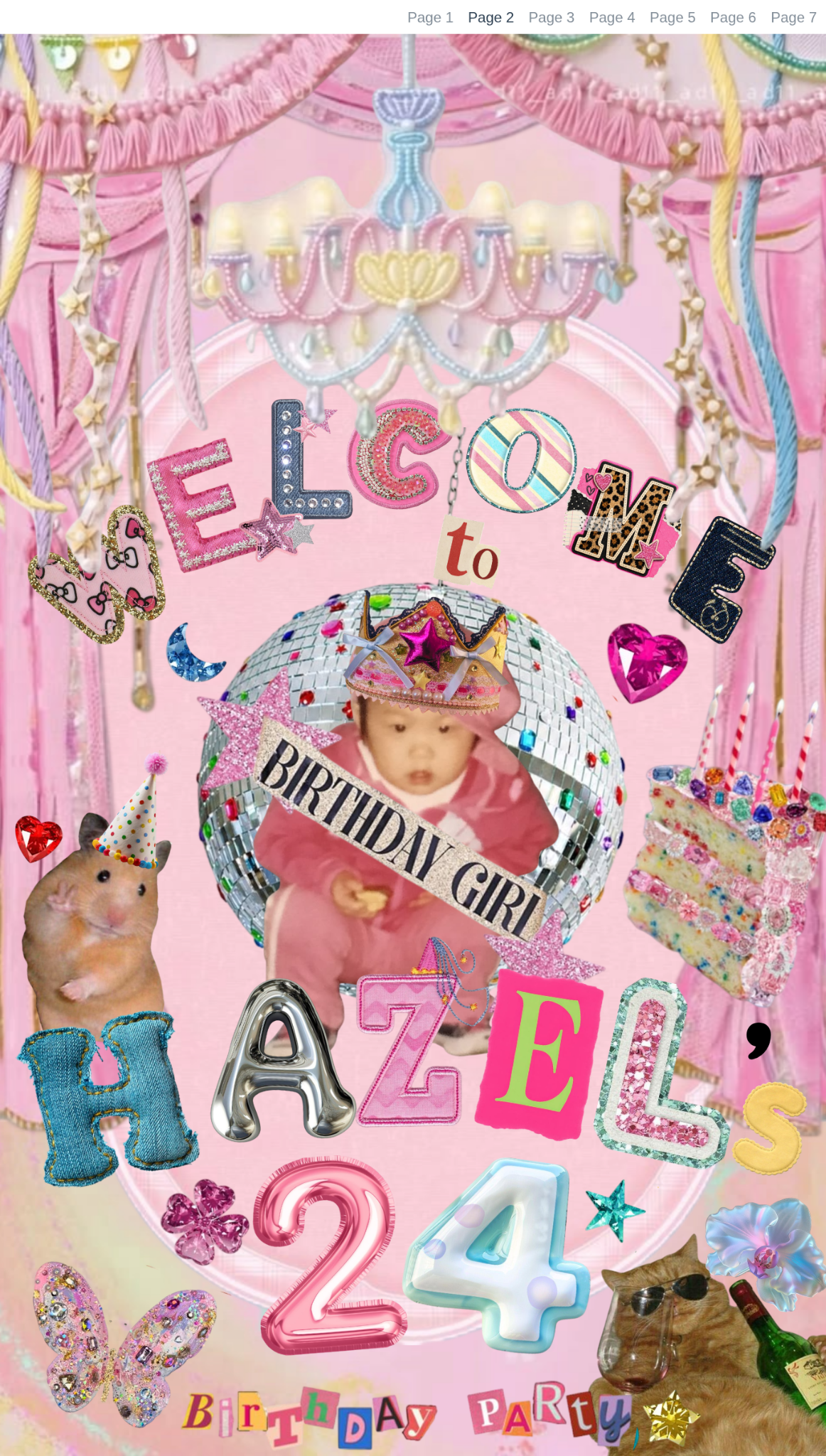 Hazel birthday collage invitation